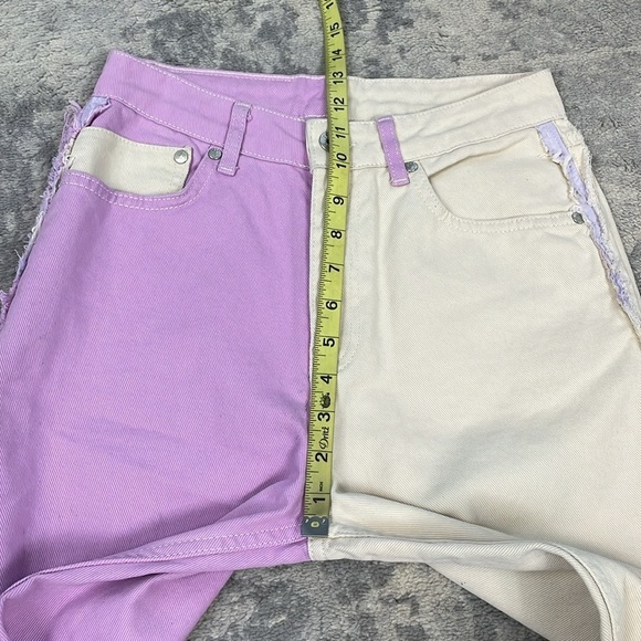 Ragged Priest Straight Leg Wonder Jeans 2 Tone Bicolor Beige Lilac Sz 26 - Picture 10 of 16